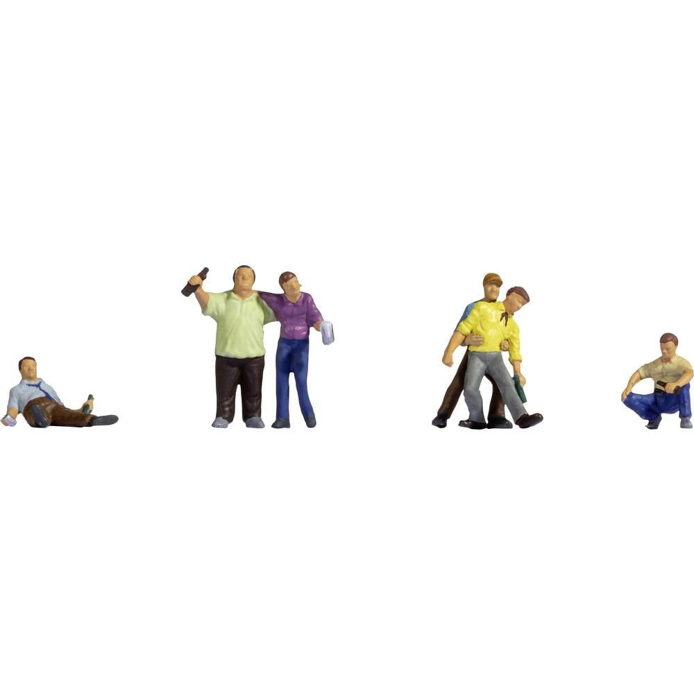 Figurines H0 peintes debout assis allongé pour peupler une gare miniature