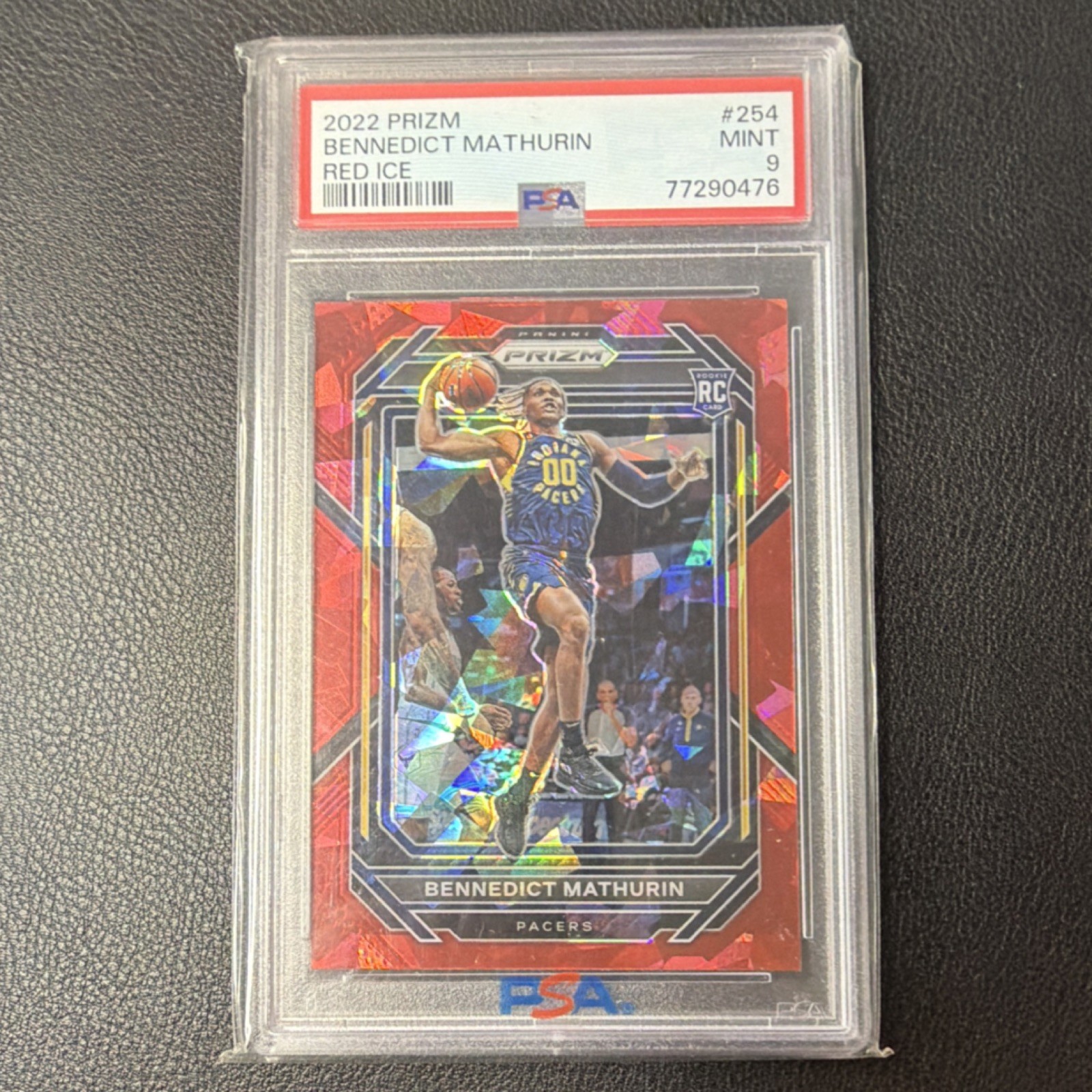 2022-23 Panini Prizm Bennedict Mathurin #254 Red Ice Prizm PSA 9 Rookie Pacers