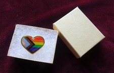 Progress Pride Rainbow Flag Inside Heart Lapel Pin, LGBTQ Gay  Lesbian Interest