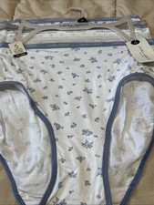 Laura Ashley Size Medium Panties Briefs Underwear 5 Pack Floral Blue Cotton