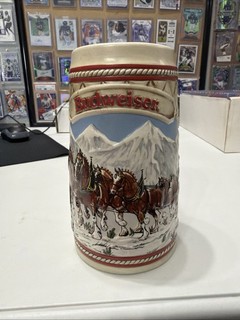 "A" Series Anheuser Busch Budweiser Holiday Beer Stein Clydesdale Ceramarte