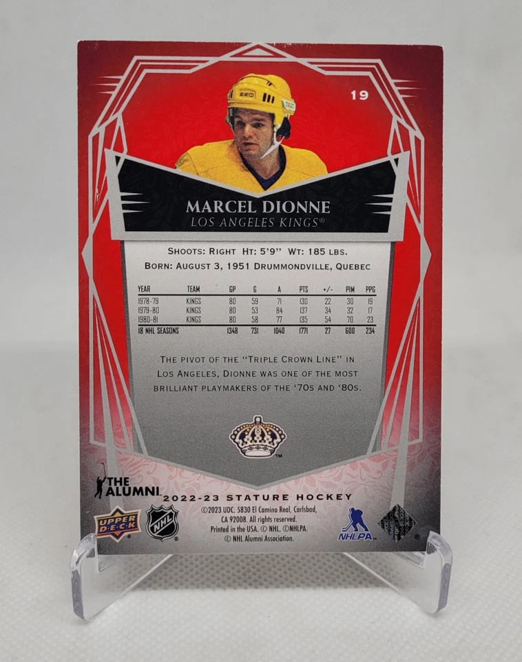 Marcel Dionne 22-23 UD Stature Photo/Design Variation 01/11 - Image 2 of 2