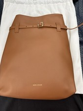 Manu Atelier Shoulder Bag Medium Leather Brown Excellent Co with Dust Bag