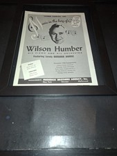 Wilson Humber His Piano And His Orchestra Rare Original 1946 Promo Ad Framed