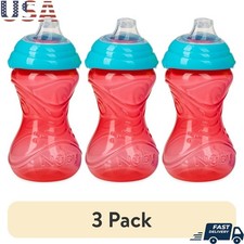 Leak Proof Soft Spout Sippy Cups Set of 2 Kids Grab  Go 10oz Touch Flo Valve US
