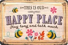 Vintage Tin Sign - This is Our HAPPY PLACE, Metal Garden Plaque - Happy Place