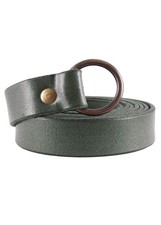 Medieval Leather Long Belt with Brass Ring Long Viking Renaissance LARP Bel...