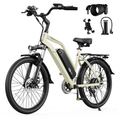 VIPDRIVE 24'' Electric Bike 48V 750W Peak Motor 7-Speed Commuter Adult E-Bike