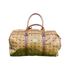 MCM Vintage Cognac Visetos Travel Duffle Week...