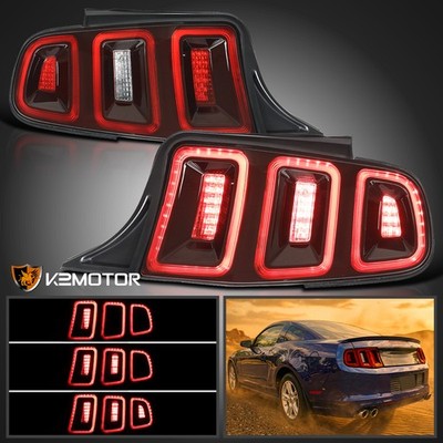 Fits 2010-2014 Ford Mustang Base GT Red Tail Lights Sequential LED Turn Signal
