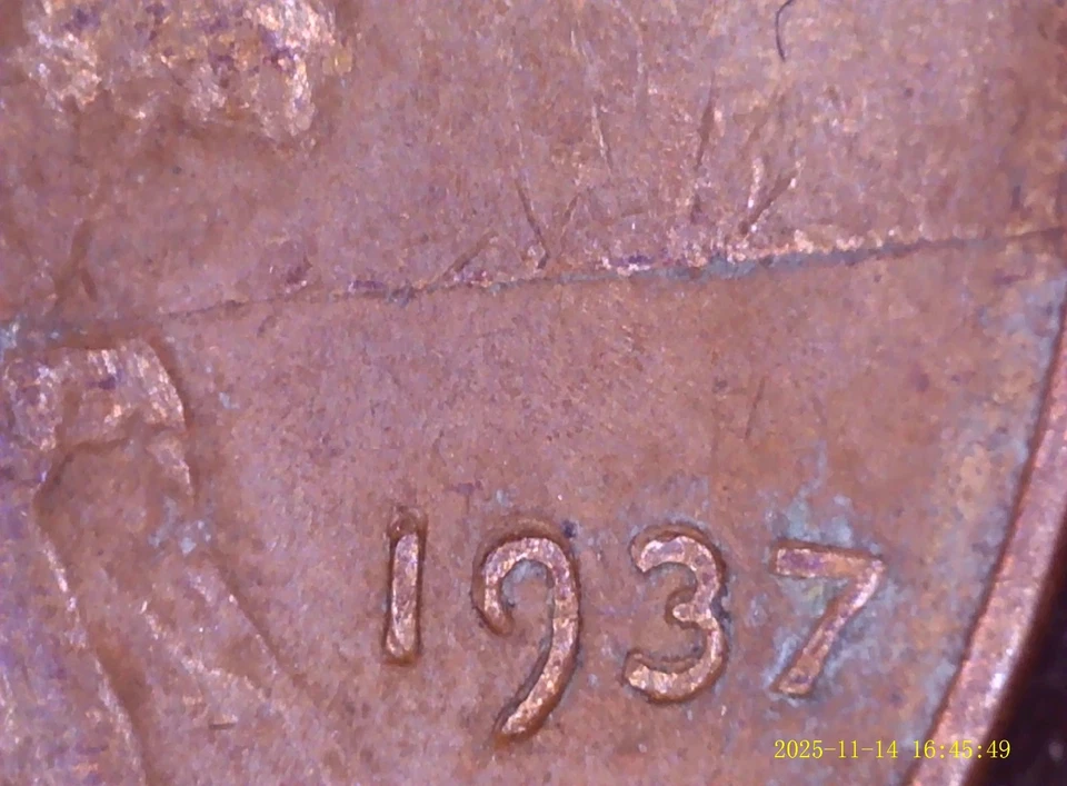 1937 Wheat Penny Struck Thru, Die Break & Lamination Error Coin !RARE/UNIQUE! - Image 3 of 4