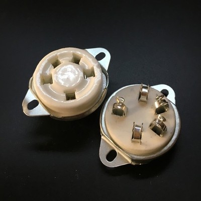 2PCS 5Pin Ceramic Tube Socket for 807 Valve 5-21 US Style Base Audio AMP DIY