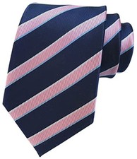 Men's Modern Striped Patterned Formal Ties College One Size Pink Navy Blue
