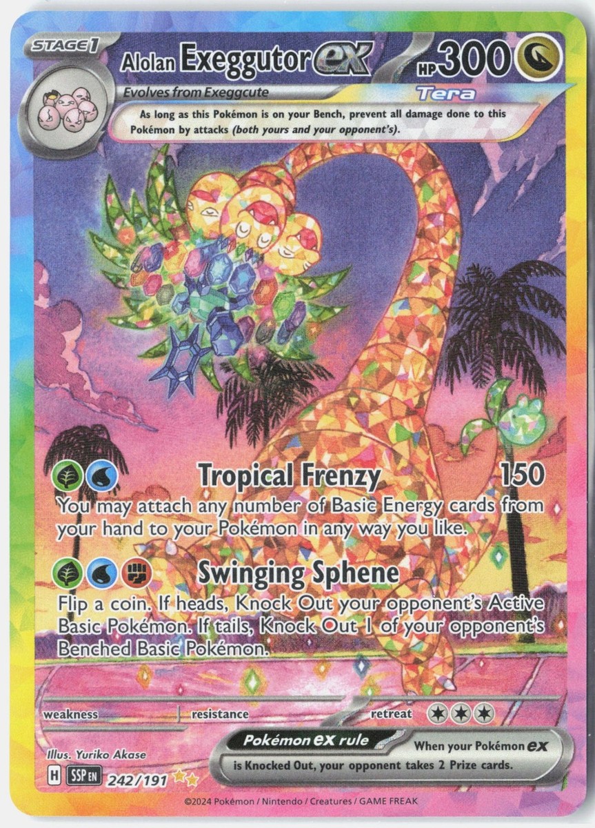 242 191 pokemon card - Alolan Exeggutor ex - 242/191 - Surging Sparks If heads Exeggutor EX 242 191 (Graded)