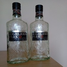 2x Highland Park 12 year Viking Honour whisky Bottle collectable upcycle