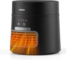 CUSIMAX Space Heater and Fan Combo for Indoor Use, 7H Timer, 2 Matte Black 