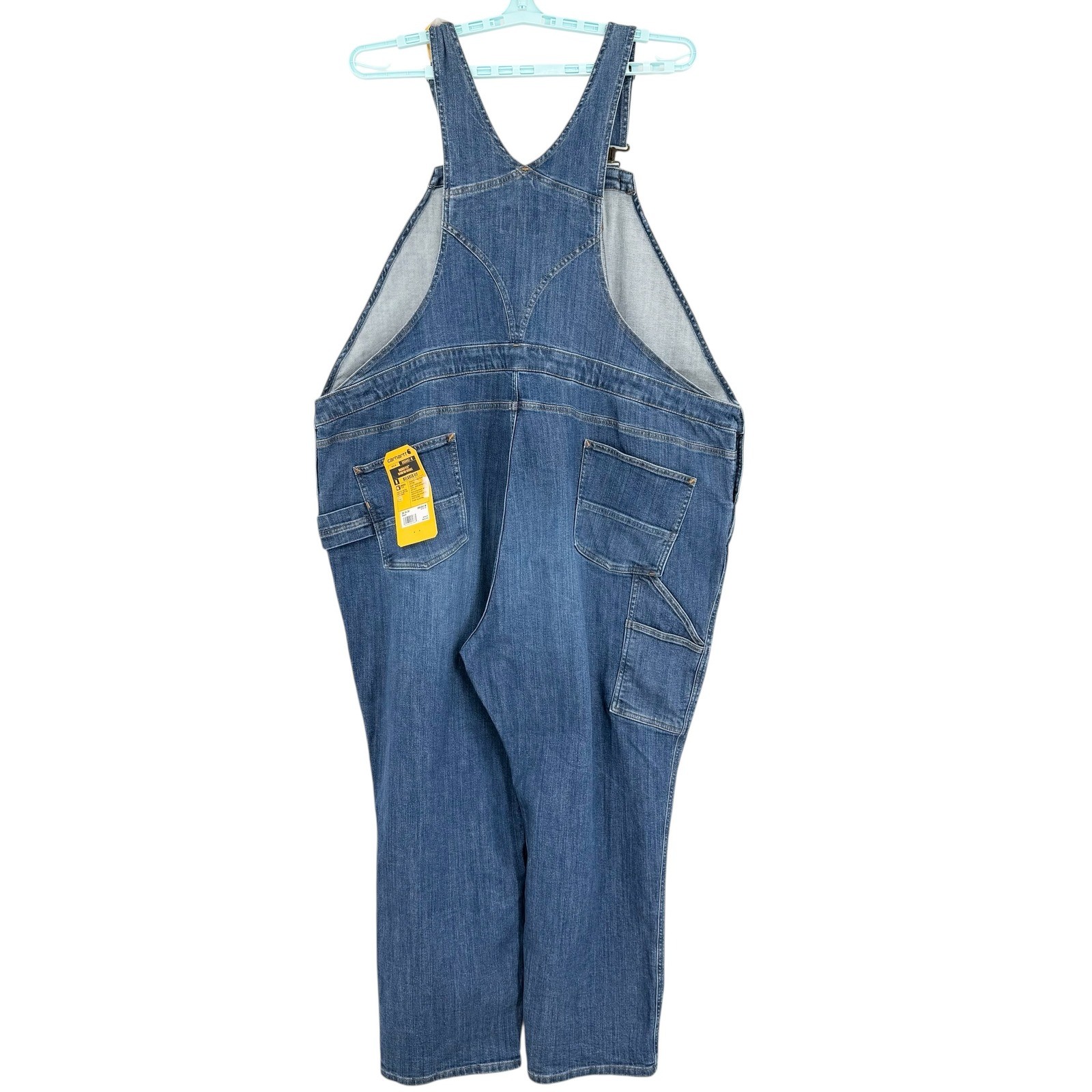 Carhartt Women's Rugged Flex Denim Bib Overalls 3X 24-26 Short Relaxed Blue NWT thumbnail 3