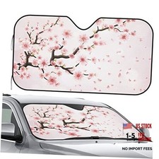 Front Window Car Sun Shade Windshield- Cherry Blossom Spring Foldable Cute