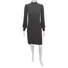 Susan Graver Womens Dress XX-Small Size Black Liquid Knit Mock Neck Dress