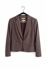 Talbots Wool Brown Blazer Women's Sz 10 Tweed Fabric Woven in Italy Workwear
