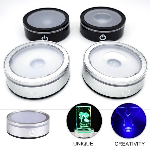 Touch-sensing Crystal Lamp Holder Night Light Lighted Display Base - Picture 7 of 12