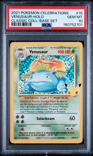 POKEMON VENUSAUR-HOLO 2021 CELEBRATIONS CLAS. COL-BASE SET #15 PSA 10
