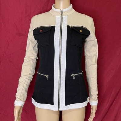 Boston Proper Full-Zip Knit Moto Style Track Jacket Size XS