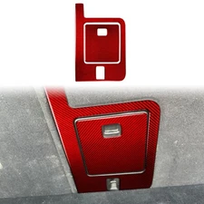 Red Carbon Fiber Rear Seat Back Storage Box Cover Trim For Volvo XC60 2018-2025