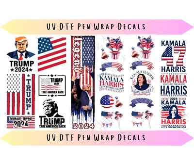 UV DTF Pen Wrap USA America Patriotic President Trump Kamala Harris Madam MAGA