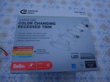Commercial Electric 5 & 6 Inch LED Color Changing Recessed Trim White 4 Pack