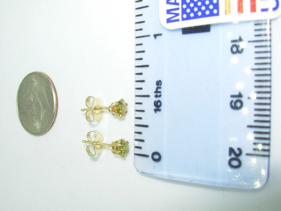 BRINCOS EXTRAVAGANTES DE DIAMANTE AMARELO 3 MM FOLHEADOS A OURO COM MAIS DE 0,925 PRATA - Imagem 4 de 4