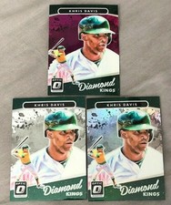 3 Card Lot 2017 Donruss Optic Diamond Kings Khris Davis #20 Holo, Pink & Base