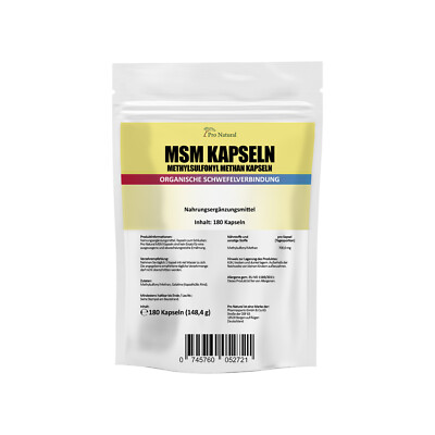 MSM 180 Kapseln  | Hochdosiert | Vorrat für 6 Monate organischer Schwefel