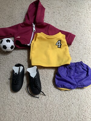Our Generation Team Player Soccer Outfit Ball Cleats 18'' American Girl Doll