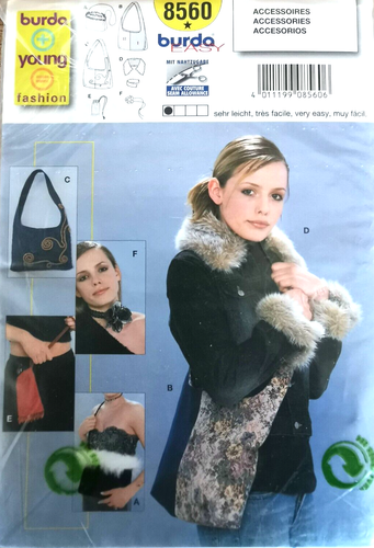 Patron De Couture Burda N°8235 - 2 Créations De Sacs Porté-épaule, Neuf, Origine Allemagne