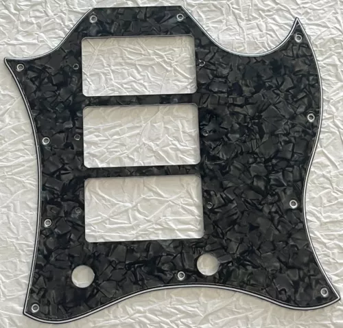 New Great-For Custom Gibson SG Standard 3 Pickup Guitar Pickguard Black Pearl