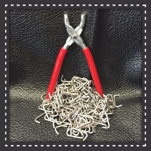 Hog Ring Pliers & Stainless Steel Hog Rings 3/4" Seat Covers Fences Netting - Bild 1 von 3