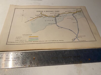 DUNDEE LONGFORGAN SAINT FORT BROUGHTY FERRY LEUCHERS AIREY EISENBAHNKARTE 1884