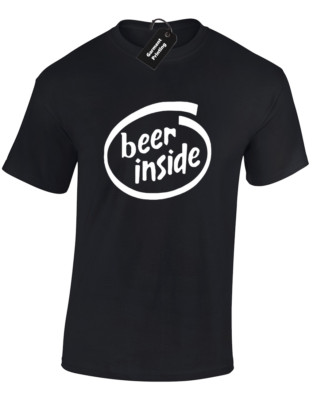 BEER INSIDE HERREN T-SHIRT LUSTIG ALKOHOL WITZ DESIGN QUALITÄT PREMIUM GESCHENK HUMOR