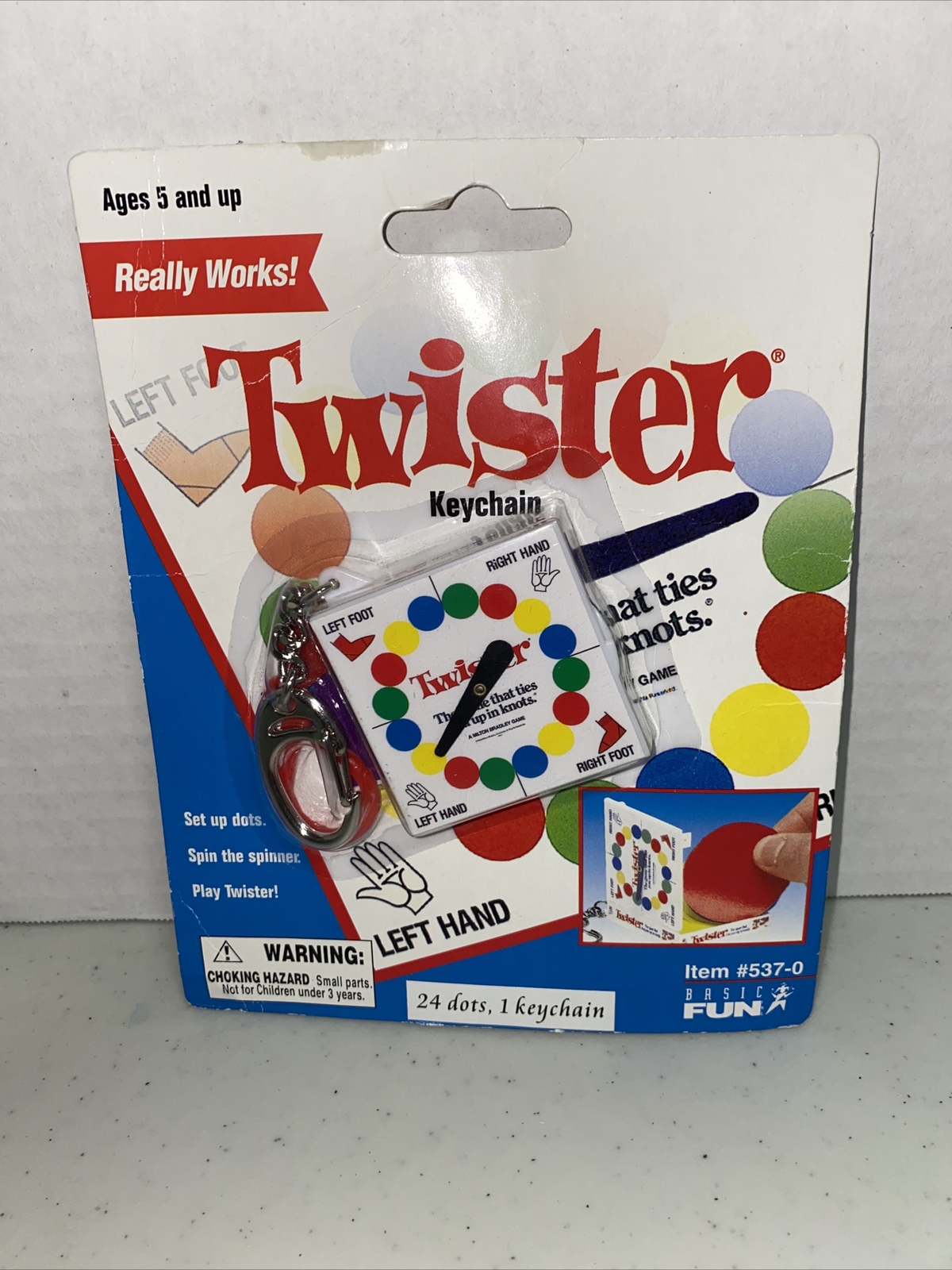 Twister Keychain 1998 Hasbro Milton Bradley Basic Fun Travel Game Toy