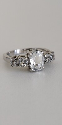 KARIS Womens Ring Platinum Bond PtB Sz 6 White Gemstones