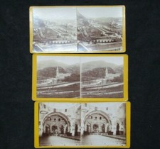 3 VUE STEREO CARTON LOURDES PYRENEES F CAZENAVE CARD STEREOSCOPIQUE STEREOVIEW