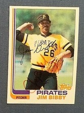 Jim Bibby Pittsburgh Pirates 1982   Autographed Card