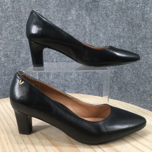 Vionic Shoes Womens 7 Madison Mia Pumps Black Leather Casual Heels Pointed Toe