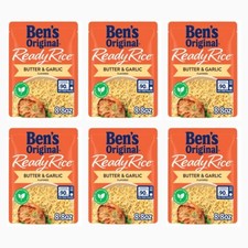 BEN'S ORIGINAL Ready Rice Pouch Rice Butter Garlic Flavor, 8.8 oz. 6 Pack