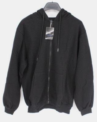 Blue Ice Premium Clothing: Zip Up Black Hoodie Large