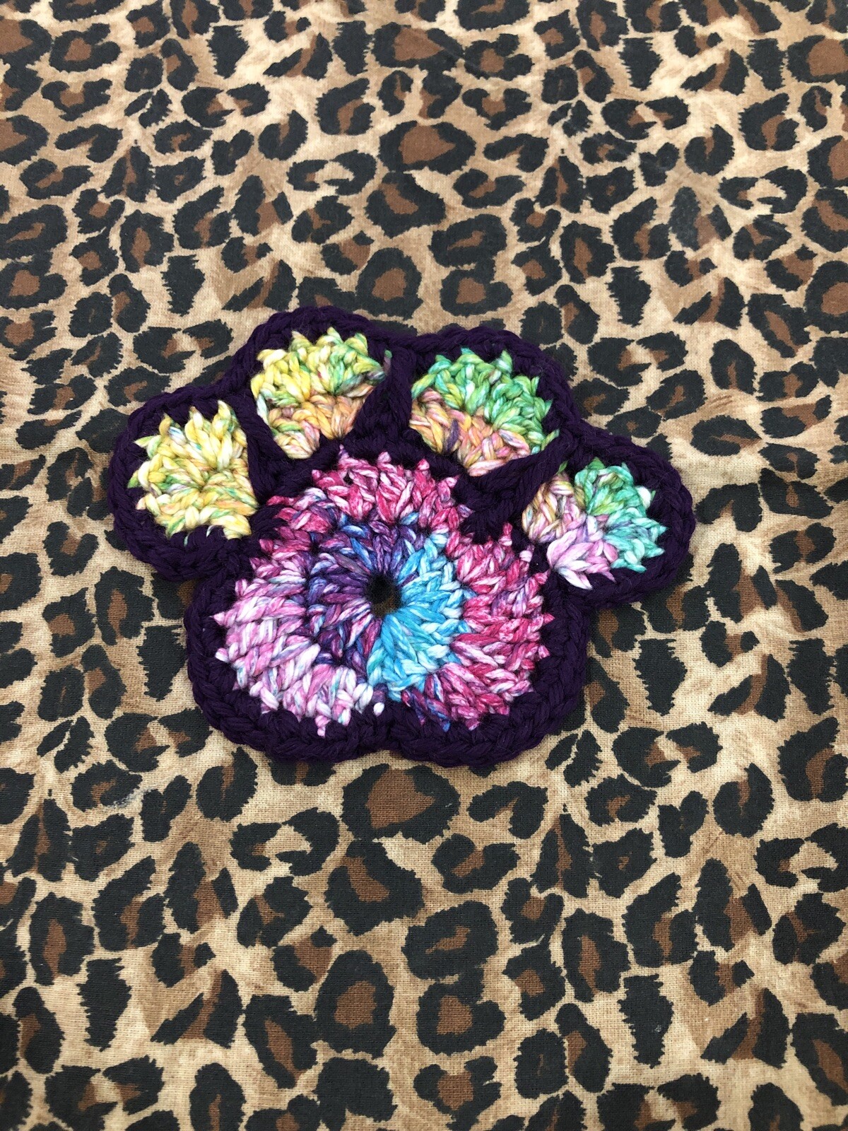 Handmade Crochet Dog Bear PAW PRINT Coaster Decorative Trivet Shabby Chic  (c5 | eBay