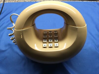Vintage Western Electric Brown Donut Push Button Phone Telephone 