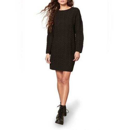 BB Dakota by Steve Madden Women's Miss Mood Knit Sweater Dress Black XS,  $99 NWT
