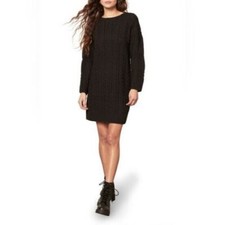 BB Dakota by Steve Madden Women's Miss Mood Knit Sweater Dress Black XS, $99 NWT